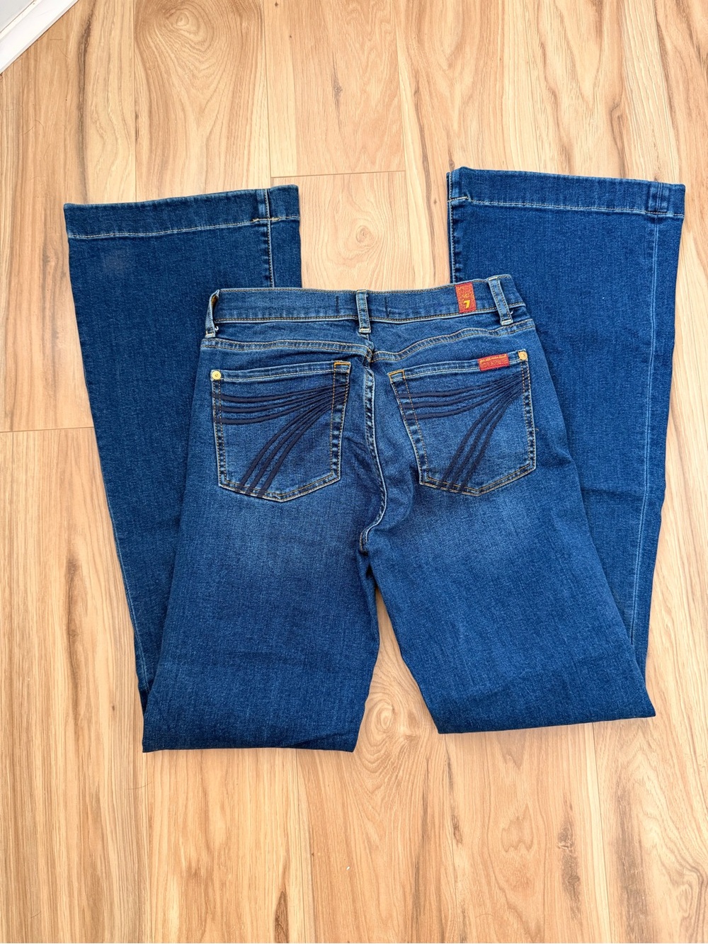 7 For All Mankind DOJO Dark Blue Flare Jeans